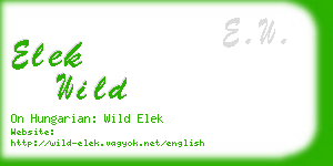 elek wild business card